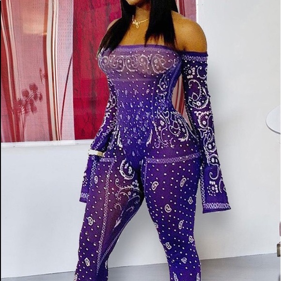 Purple one piece jumpsuit Clearance